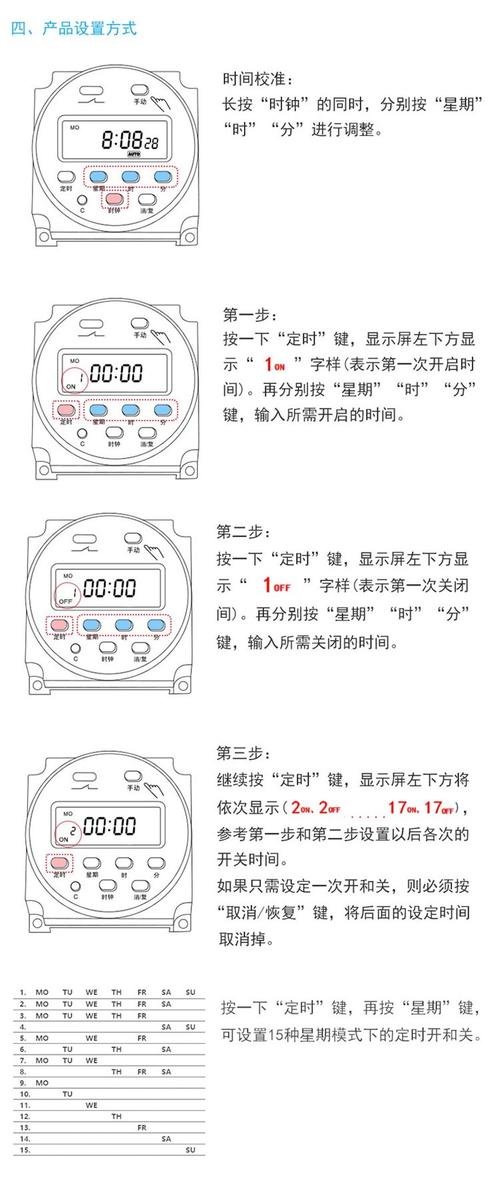 微电脑时控开关怎么设置时间