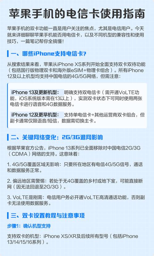 电信卡可以用苹果手机吗