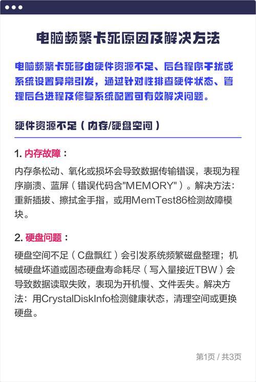 电脑经常卡死是什么原因